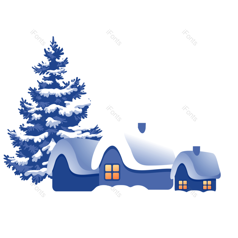 小雪图片,装饰元素元素,松树PNG,立冬免抠素材
